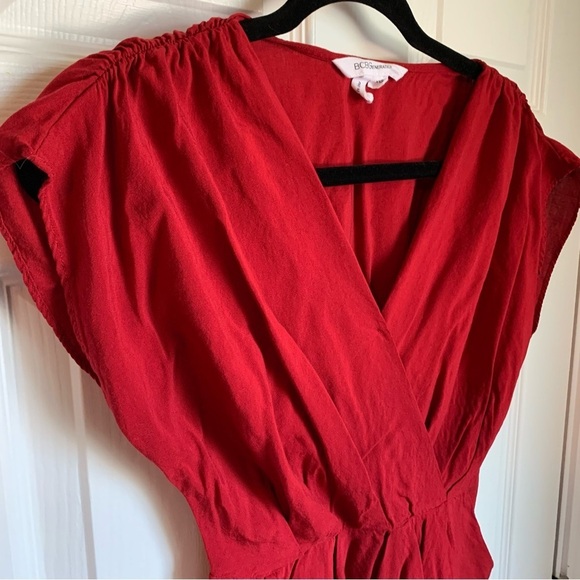 BCBGeneration Red V Neck Dress, size XXS - Picture 3 of 7